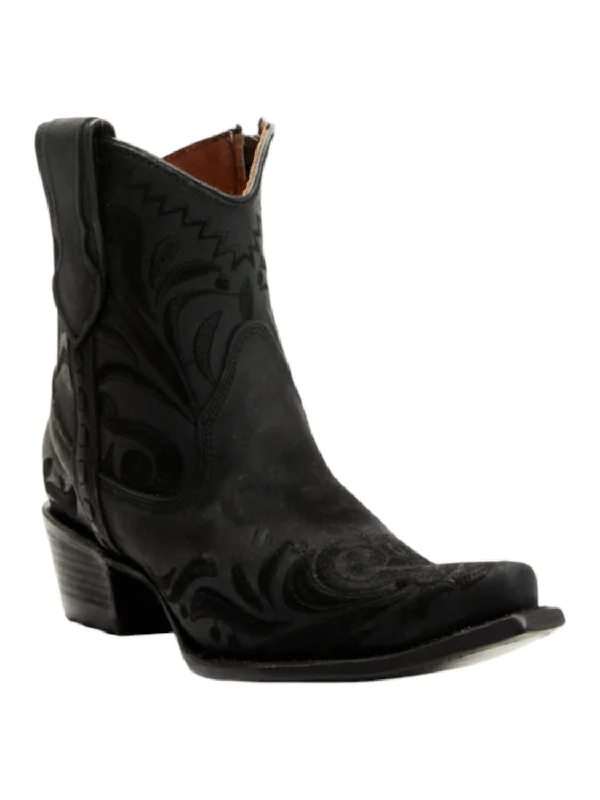 Women's Embroidered Booties In Black