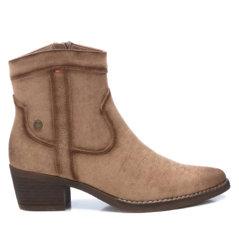 Women's Italian Western Booties In Light Brown