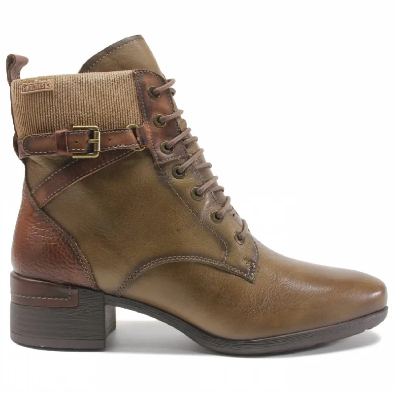 Women's Malaga Leather Boots In Olive