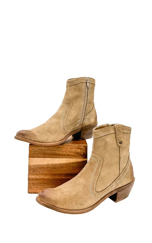 Women's Smithy Suede Ankle Boot In Tan